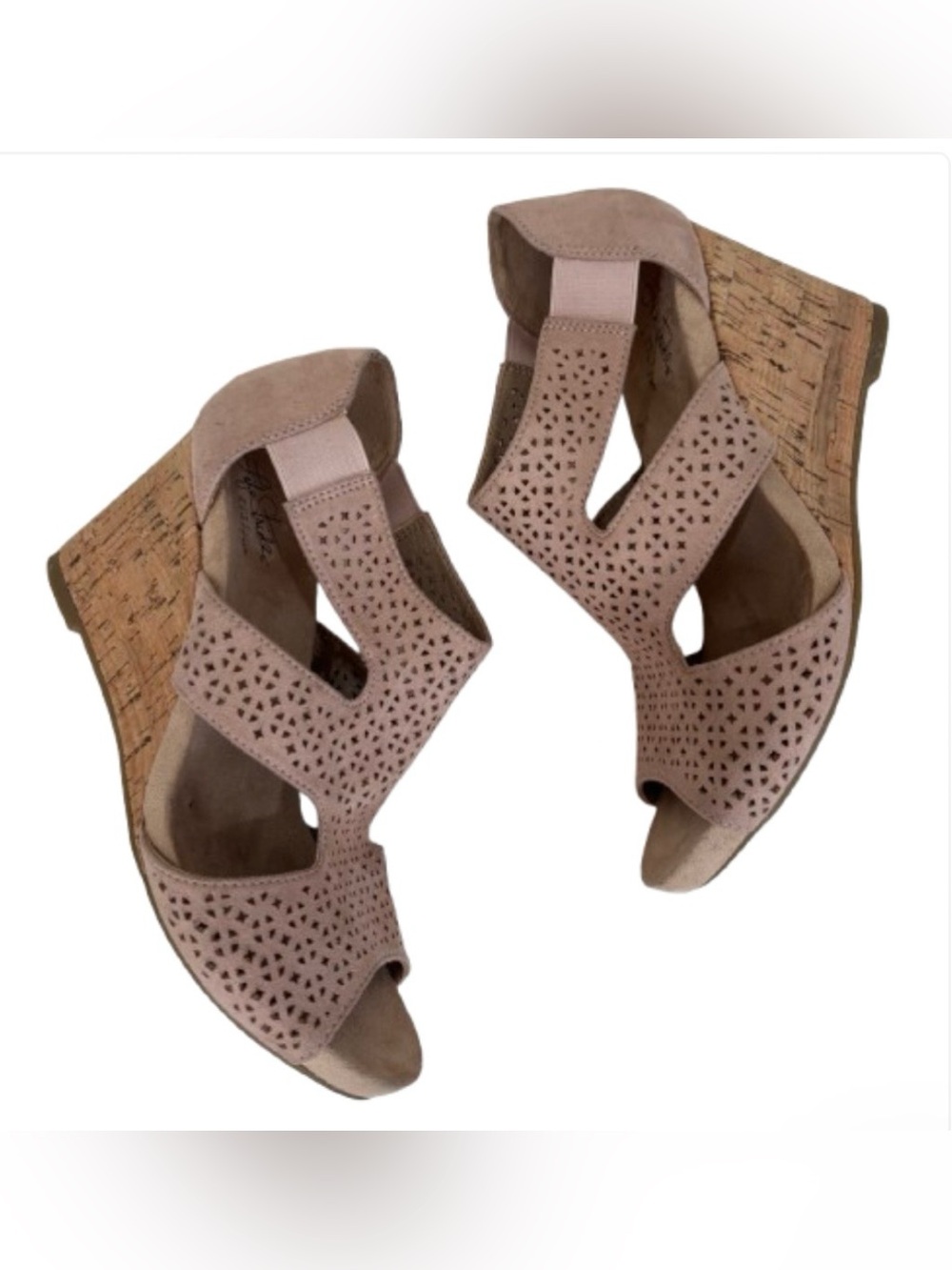 Worn once - Life Stride Soft System Cork Heal Wedge